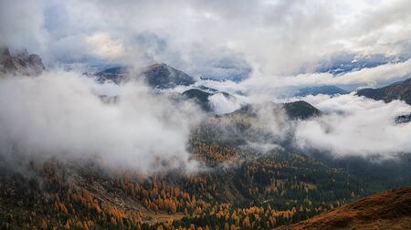 Italy. Dolomites Alps mountains and Great Autumn landscape.の写真素材