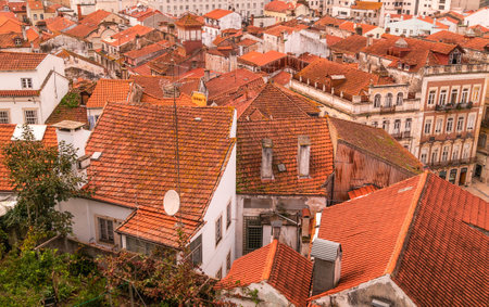 Coimbra, Portugal - November 18, 2014: View from the roof to the downtown Coimbra city, Portugal.のeditorial素材