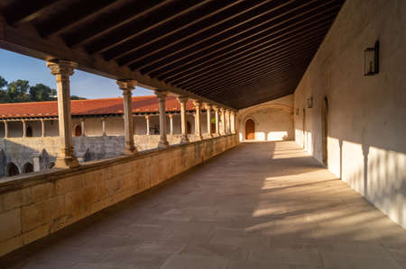 Alcobasa, Portugal- November 17 2014: The Cloister of the catholic monastery of Alcobasa, Portugal