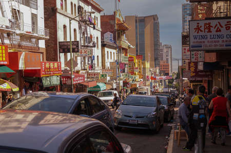 San Francisco, Ca, October 08,2015: a view of China town San Francisco, USA.のeditorial素材