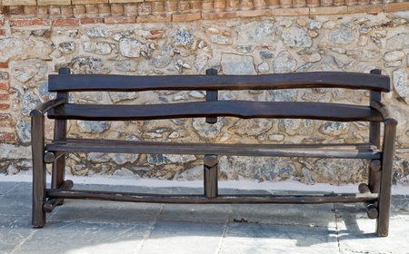 Church seating in ancient Greek monastery .の写真素材