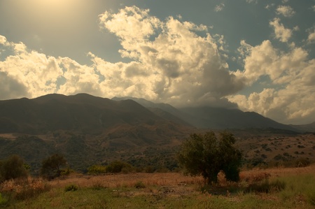Mountain Landscape Greek island of Crete (Western Crete).の写真素材