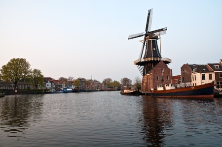 Windmill landscape  in the Netherlands  .の写真素材