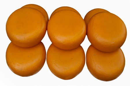 Round head cheese isolated on white background.の写真素材