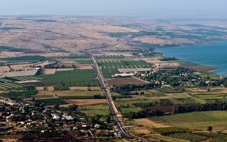 View of the Galilee in the summer . North Israel.の写真素材