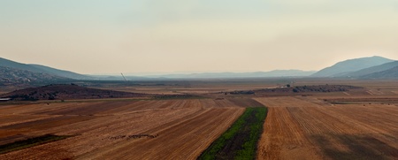 Panorama of agricultural landscape. Lower  Gallil. North of Israel.の写真素材