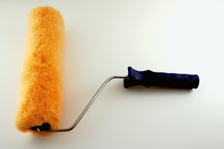 New paint roller isolated on white .の写真素材
