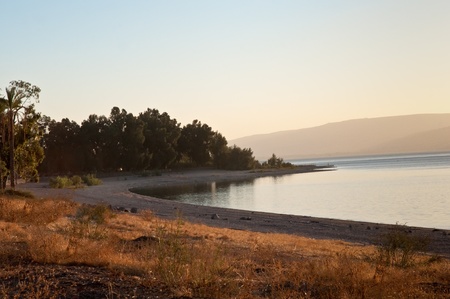 Sea of Galilee .Landscape Of North Galilee In Early winter, Israel.