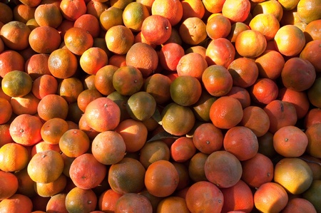 Background of orange tangerine fruits . Market.の写真素材