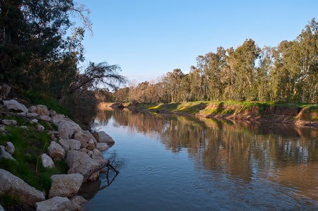River in the Israeli National Park in winter.の写真素材