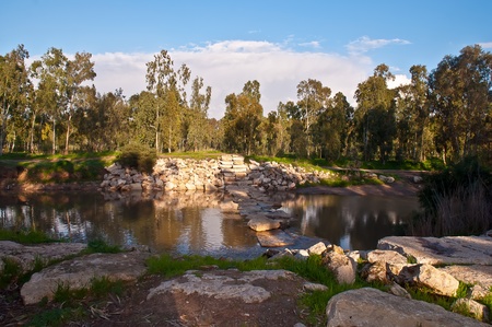 River in the Israeli National Park in winter.の写真素材