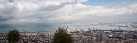 Sea Port of Haifa  Israel Panoramic view の写真素材