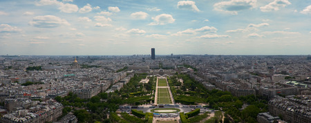 Aerial View on Champ de Mars from the Eiffel Tower.Parisの写真素材