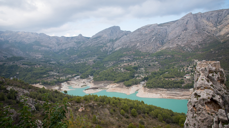 See amazing views from Guadalestâs castle which sits perched on the top of the mountain.の写真素材