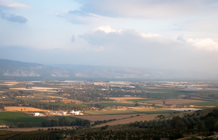 View of the Galilee - cultived fields , Israel .の写真素材