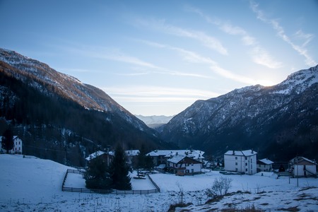 Valtournenche an alpine resort town at the foot of the Matterhorn (Cervino ) .