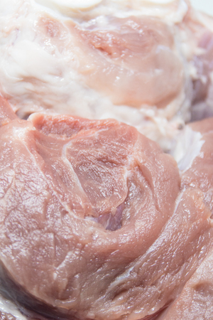 Fresh raw pork leg with marrow bone .の写真素材