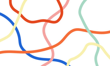 Abstract hand drawn colorful lines background. Design template for print, card, web banner,...