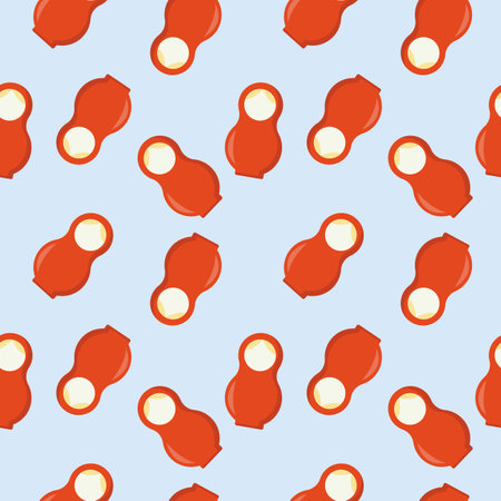 Seamless pattern with Russian nesting doll. Flat vector illustration.のイラスト素材