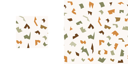 Terrazzo patterned swatches. Terrazzo stone seamless pattern. Modern background design.のイラスト素材