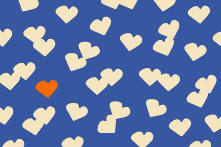 Vector background with hearts. Flat illustration for web banner, social media, card, poster.