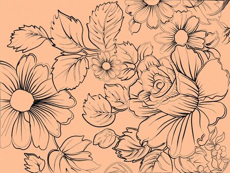 illustration photo flowers rose pink Wallpaper plants leaves Budの写真素材