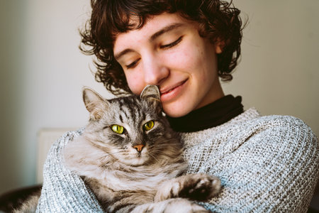 Friendship teenager with petの写真素材
