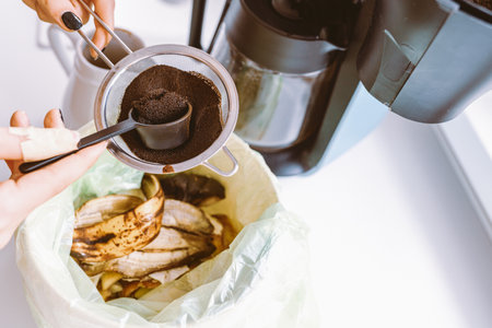 Throwing Away Used Coffee Ground