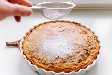 Apple pie with cinnamon shortcrust pastryの写真素材