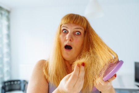 hair loss in middle-aged womenの写真素材