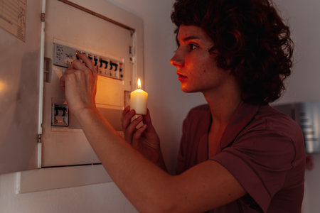 Electric meter failure. Blackout, no electricityの写真素材
