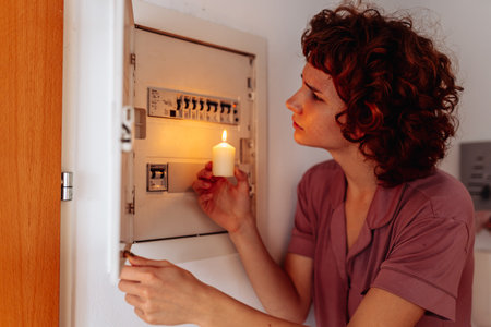 Electric meter failure. Blackout, no electricityの写真素材