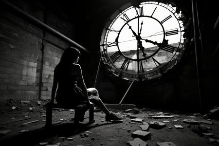 waste of time, representation internal struggle shadows fear, isolation confined space.の素材