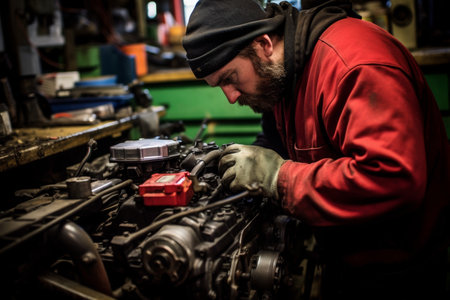 car mechanic in the workshopの素材