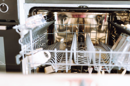 dishes in the dishwasherの写真素材