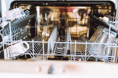 dishes in the dishwasherの写真素材