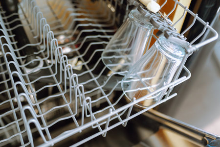 dishes in the dishwasherの写真素材