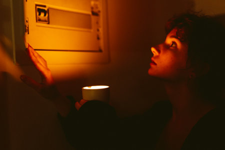 Electric meter failure. Blackout, no electricityの写真素材