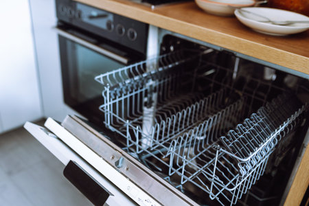 open dishwasher without dishes