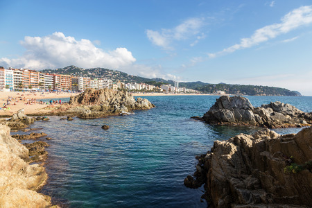 Beaches in Lloret de Mar in a beautiful summer day, Costa Brava, Catalonia, Spain