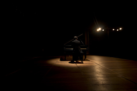 NITEROI, BRAZIL - APRIL 22, 2014: Brazilian pianist LuÃ­s Fernando Rabello performs his recital after a ten year gap. April 22, 2014 in Niteroi, Brazilのeditorial素材