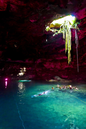 Cenote Samula, next to Valladolid, Mexicoのeditorial素材