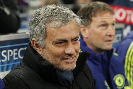 Gelsenkirchen, Germany - November 25: Jose Mourinho DURING THE entre Champions League match FC Schalke 04 and Chelsea at Veltins-Arena November 25, 2015 in Gelsenkirchen, Germanyのeditorial素材