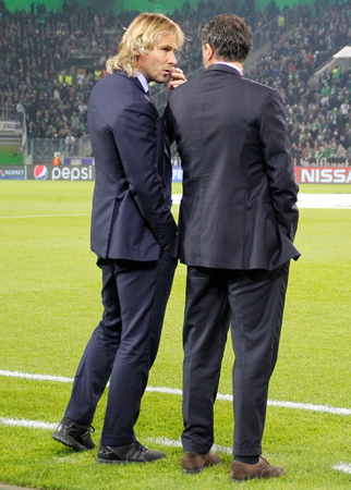 Pavel Nedvd During The heating of the Champion League match Borussia Monchengladbach - Juventus Austrade borussia - Park November 3, 2015, Monchengladbach, Germanyのeditorial素材