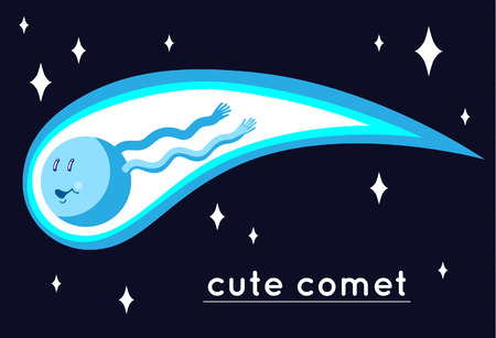 blue happy cometのイラスト素材
