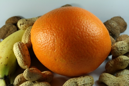  various fruits on white backgroundの写真素材