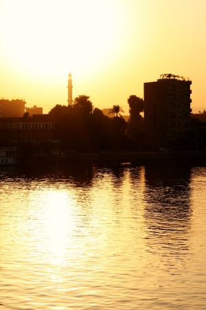 sunset on Nile waterの写真素材