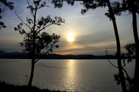 sunset over the seaの写真素材