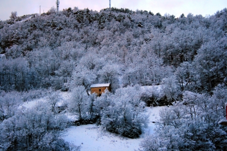 icy and snowy landscapeの写真素材