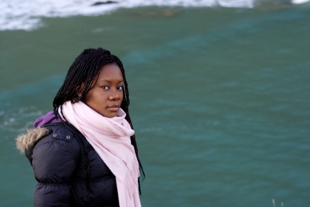 very warm black womanの写真素材